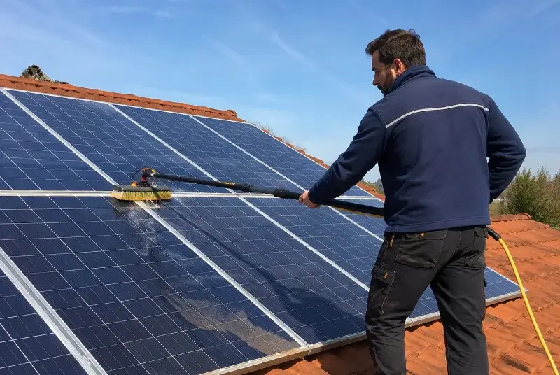 Nettoyage et entretien de panneaux solaires au Verger