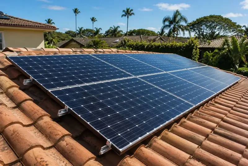 Installation de panneaux solaires au Verger
